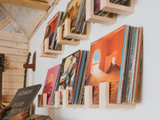 Hardwood Floating Record Display Shelf