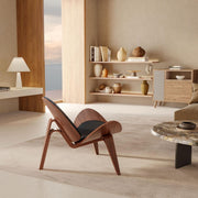 Vegan Leather Shell Lounge Chair — scale reference and proportion detail