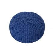 Knitted Cotton Round Pouf Ottoman