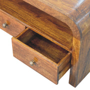 Curved Mango Wood Media Unit