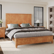 Reeded Wood Platform Bed Frame