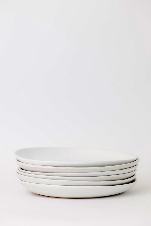 Matte White Ceramic Dinner Plate Set