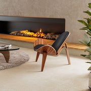 Vegan Leather Shell Lounge Chair — back and side profile detail