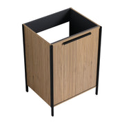 Fluted Wood-Grain Freestanding Bathroom Vanity