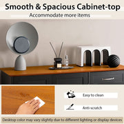 Oak-Top Black Buffet Credenza (view 9) | Roost & Roam