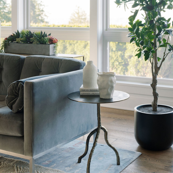 Textured Off-White Aluminum Vase