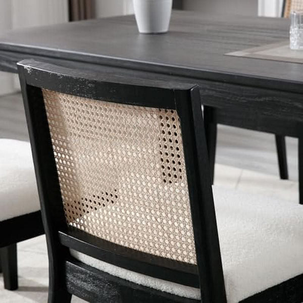 Woven Rattan Sherpa Dining Chairs, Set of Four – dining room set (view 4) | Roost & Roam