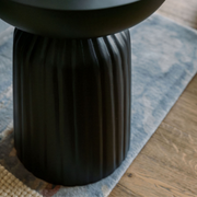 Fluted Matte Black Accent Table