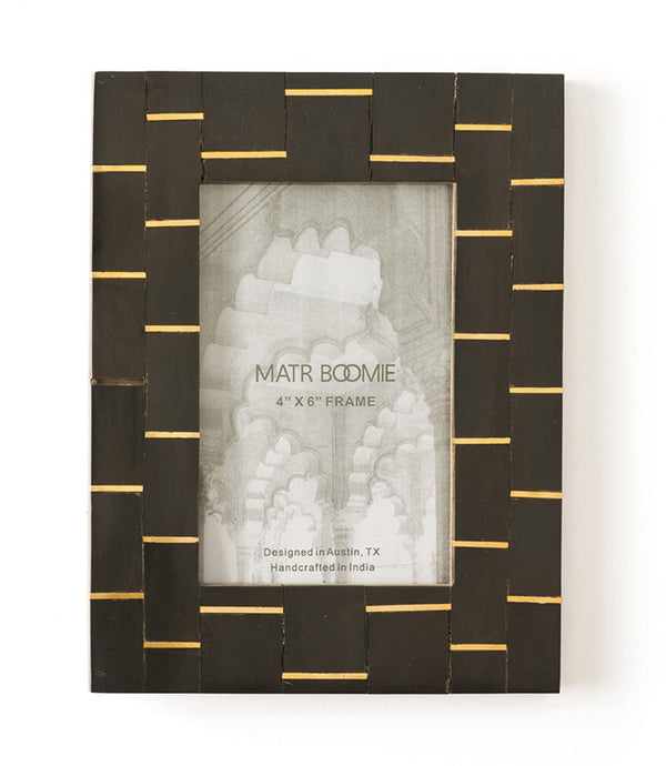 Hand-Carved Horn Brass Dash Picture Frame