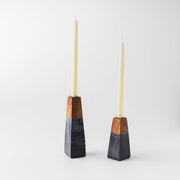 Tapered Marble Acacia Candleholder