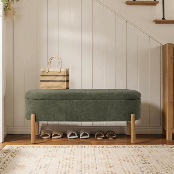 Corduroy Storage Bench Ottoman – ottoman (view 7) | Roost & Roam