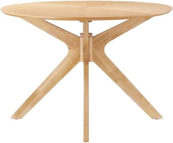Oak-Finish Oval Dining Table