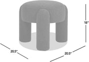 Moss Boucle Round Upholstered Ottoman – ottoman (view 3) | Roost & Roam
