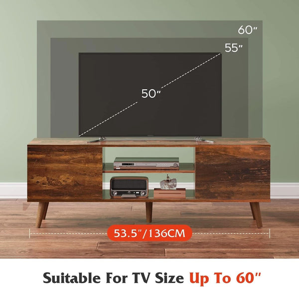 Mid-Century Wood-Grain TV Stand