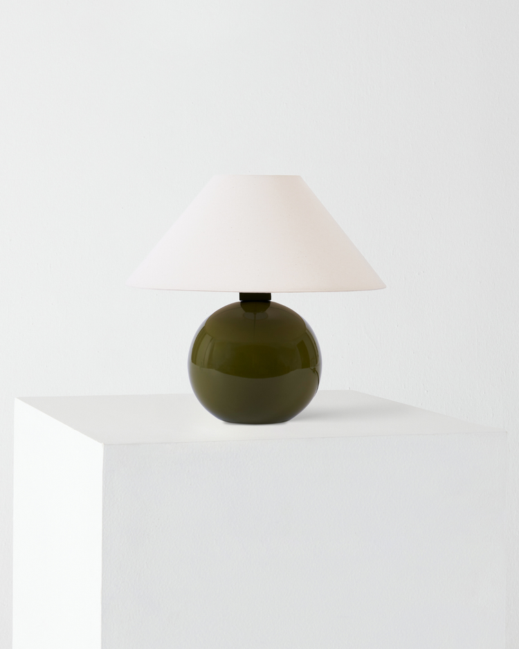 Glossy Ceramic Globe Table Lamp