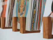 Hardwood Floating Record Display Shelf