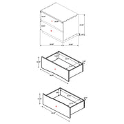 Smokey Walnut 2-Drawer Wood Nightstand