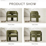 Olive Velvet Barrel Accent Chair Set