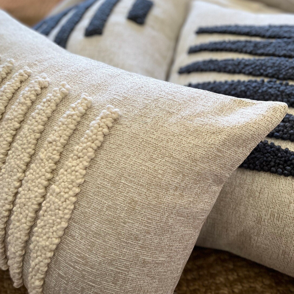 Punch Needle Cotton Lumbar Pillow