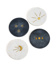 Moon Phase Marble Coaster Set