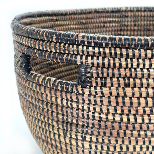 Black Oval Millet Grass Storage Basket