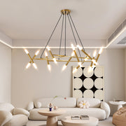 Matte Gold Branch Chandelier Light Fixture