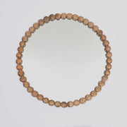Wood Bead Round Wall Mirror