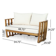 Acacia Wood Outdoor Loveseat Set — alternate view or variant option