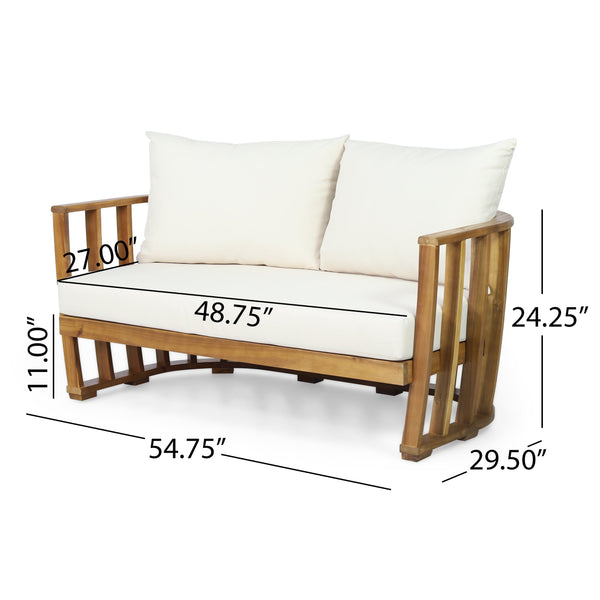 Acacia Wood Outdoor Loveseat Set — alternate view or variant option