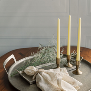 Antique Brass Iron Candleholders, Set of 3