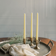Antique Brass Iron Candleholders, Set of 3