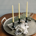 Matte Black Iron Taper Candleholders, Set of 3