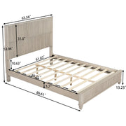 Reeded Wood Platform Bed Frame