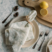 Floral Print Linen Tablecloth