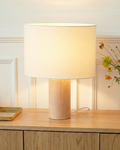 Poplar Cylinder Oval Shade Table Lamp