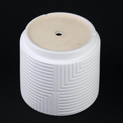Geometric Relief Stoneware Planter Set — packaging and unboxing view