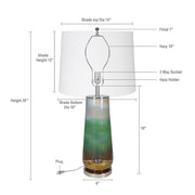 Iridescent Glass Column Table Lamp