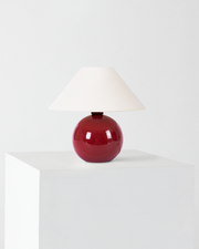 Glossy Ceramic Globe Table Lamp — back and side profile detail