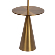 Brass-Tone Floor Lamp with Side Table — back and side profile detail