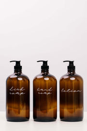 Amber Glass Pump Dispenser