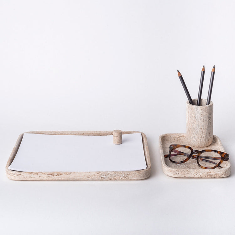Small Travertine Marble Catchall Tray