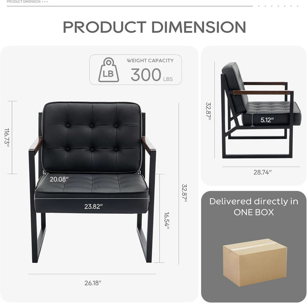 Tufted Faux Leather Accent Chair