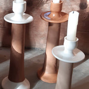Recycled Leather Ceramic Candlestick