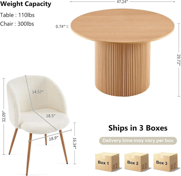 Fluted Pedestal Round Dining Set – dining room set (view 3) | Roost & Roam
