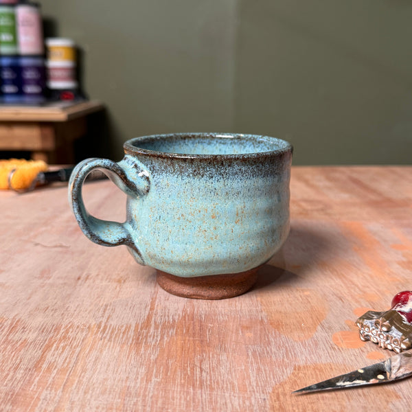 Wheel-Thrown Speckled Stoneware Teacup