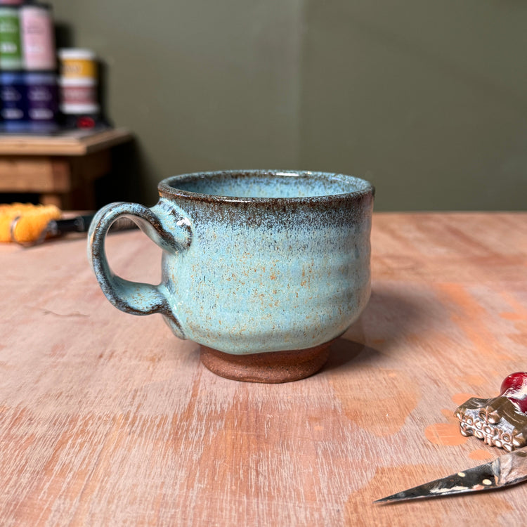 Wheel-Thrown Speckled Stoneware Teacup