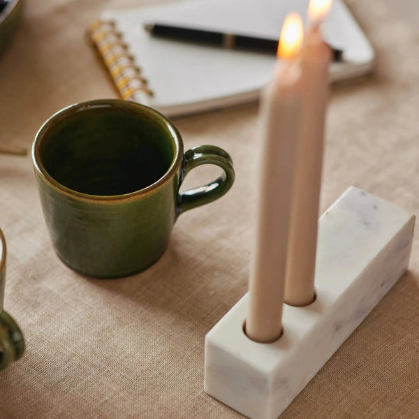 Marble Double Taper Candle Holder