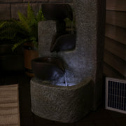 Tiered Vessel Solar Outdoor Fountain
