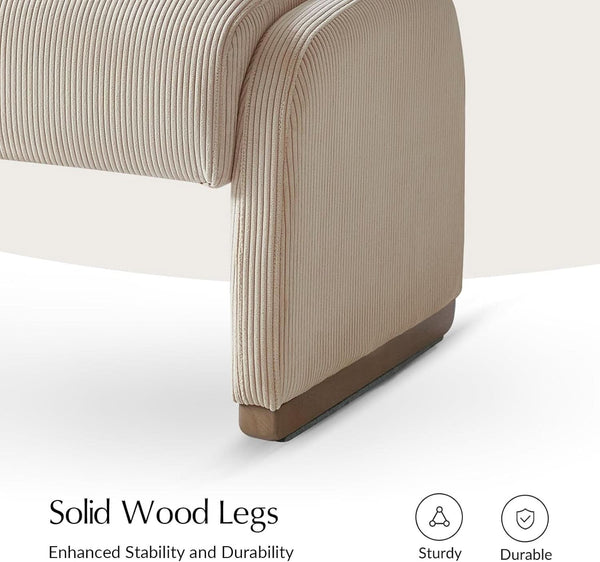 Ribbed Corduroy Upholstered Ottoman – ottoman (view 3) | Roost & Roam