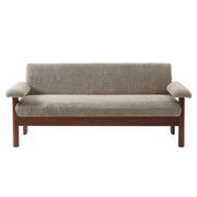 Bouclé Wood Frame Loveseat Sofa